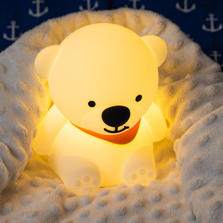 Lampka nocna LED dla dzieci MIŚ wielokolorowe światło RGB miękki silikon