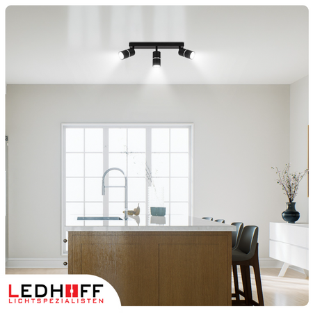Kinkiet sufitowy Lampa potrójna SPOT GU10 czarna srebrna
