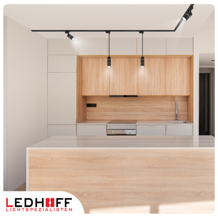 Oświetlenie szynowe czarny srebrny 5x lampa GU10 szyna 2m