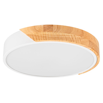 Plafon sufitowy LED biały metal + DREWNO 40cm WOODLINE