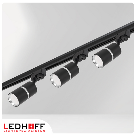 Oświetlenie szynowe czarny srebrny 4x lampa GU10 szyna 2m