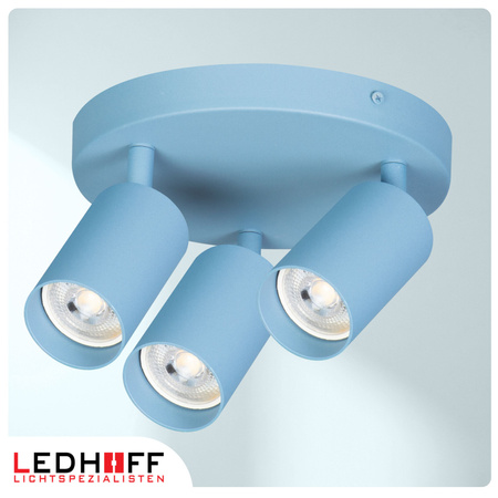 Lampa sufitowa do pokoju dziecka Kinkiet potrójny GU10 niebieski LUMIO