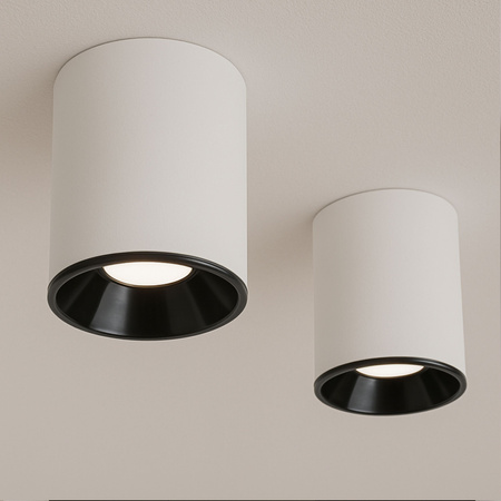 Oprawa sufitowa natynkowa Tuba GU10 okrągła biało-czarna