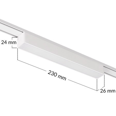 Lampa liniowa LED Reflektor na szynoprzewód magnetyczny 12W BIAŁA oprawa