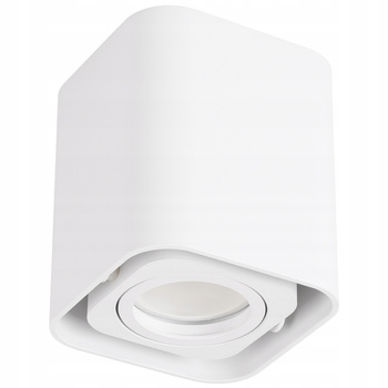 Oprawa sufitowa natynkowa Tuba kwadratowa GU10 biała RUCHOMA