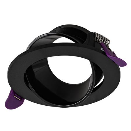 4x Oprawa halogenowa sufitowa podtynkowa GU10 czarna RUCHOMA