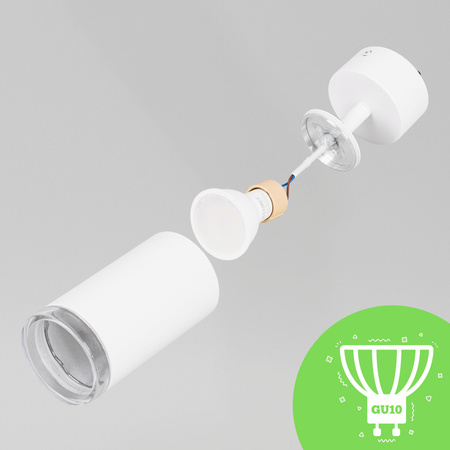 Kinkiet sufitowy pojedynczy SPOT GU10 biały wodoodporny