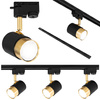 Oświetlenie szynowe czarno-złote 3x lampa GU10 + szyna 1m