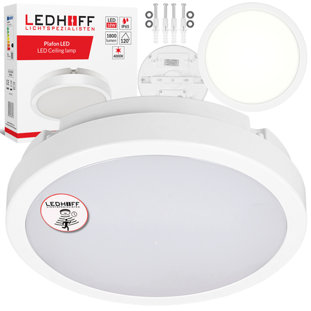 Plafon LED z CZUJNIKIEM RUCHU Lampa sufitowa 22cm ZEWNĘTRZNA