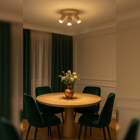 Lampa sufitowa Kinkiet potrójny GU10 beżowy kaszmirowy LUMIO