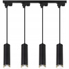Oświetlenie szynowe wiszące czarne 4x lampa GU10 + 2x szyna 1m