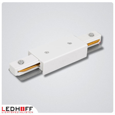 Łącznik prosty z zasilaniem do szyn oświetleniowych LED biały
