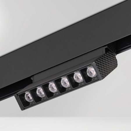 Lampa soczewkowa punktowa LED do szyny magnetycznej M20 6W 11cm ruchoma czarna 3 BARWY ŚWIATŁA