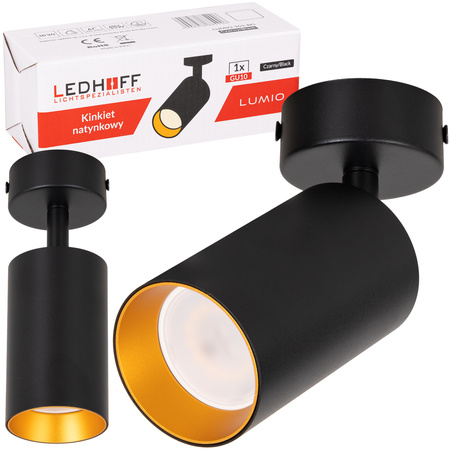 Lampa sufitowa Kinkiet natynkowy LED 1x GU10 czarno-złoty SPOT