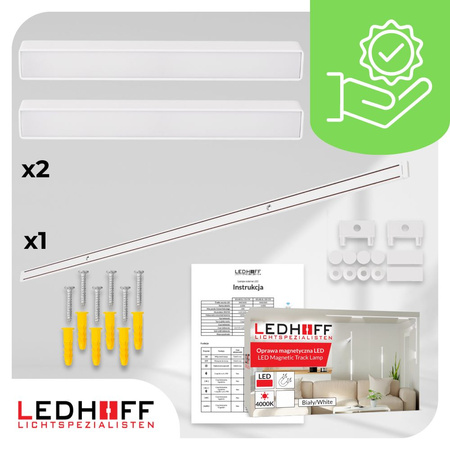 Oświetlenie szynowe magnetyczne ZESTAW listwa 1m + 2x lampa liniowa LED