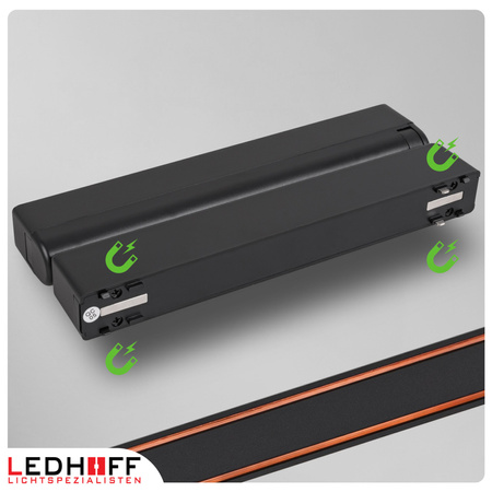 Oświetlenie szynowe magnetyczne ZESTAW listwa 1m + 2x lampa LED CZARNA