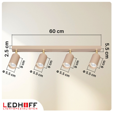Lampa sufitowa Kinkiet poczwórny GU10 beżowy kaszmirowy LUMIO