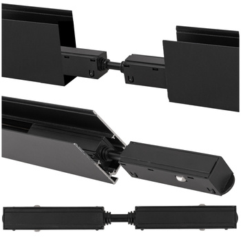 Łącznik prosty do szyny magnetycznej M20 złączka zasilająca czarna