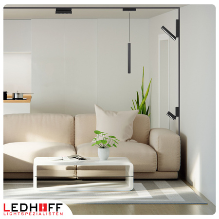 Oświetlenie szynowe magnetyczne ZESTAW 2x listwa 1m + 6x lampa LED CZARNA