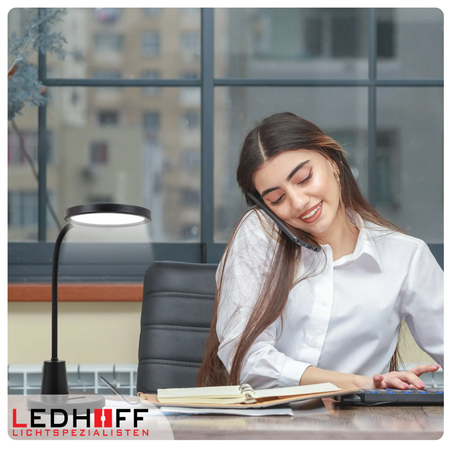 Lampka biurkowa LED czarna 10W 3 barwy światła