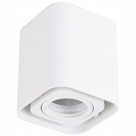 Oprawa sufitowa natynkowa Tuba kwadratowa GU10 biała RUCHOMA