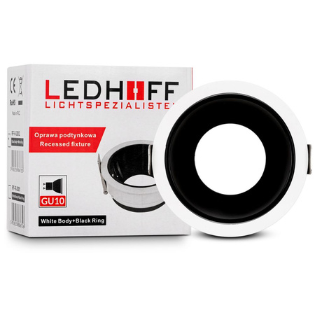 4x Oprawa halogenowa sufitowa podtynkowa GU10 biało-czarna