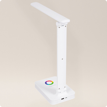 Lampka biurkowa LED biała 5W + światło RGB + USB