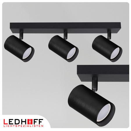 Lampa sufitowa Kinkiet potrójny GU10 czarny LINEA