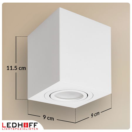 Oprawa sufitowa natynkowa kwadratowa Tuba GU10 biała