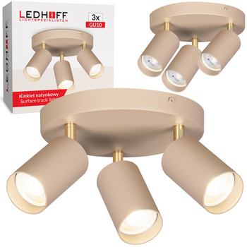 Lampa sufitowa Kinkiet potrójny GU10 beżowy kaszmirowy LUMIO