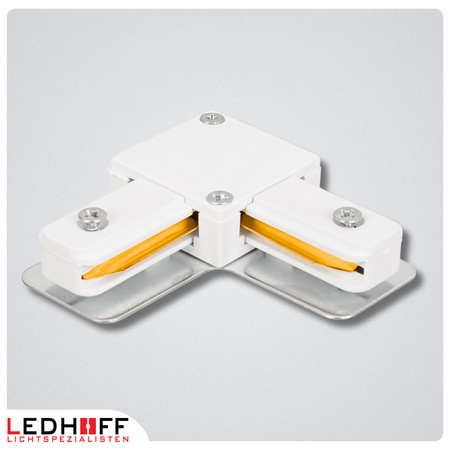 Łącznik kątowy typu "L" do szyn oświetleniowych LED biały szynoprzewodu listwy