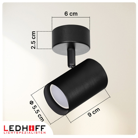 Lampa sufitowa Kinkiet pojedynczy GU10 czarny LINEA