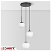 Lampa wisząca biała czarna 3x E27 szklany klosz kula NOWOCZESNA