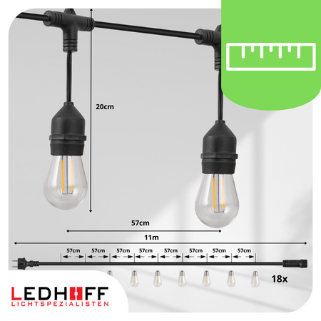 Girlanda ogrodowa świetlna SMART 11m + 18x żarówka wisząca LED TUYA