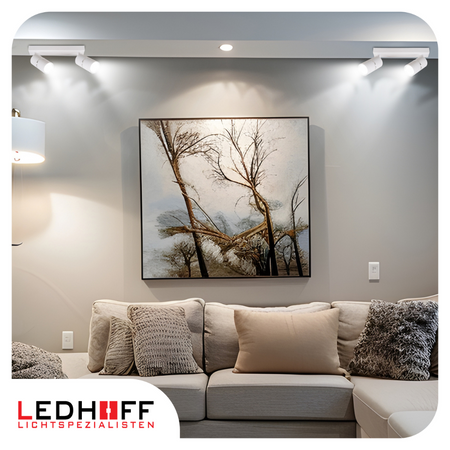 Kinkiet sufitowy podwójny SPOT GU10 biały srebrny