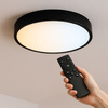 Plafon LED z pilotem Lampa sufitowa czarna ściemniana 3 barwy światła 40cm