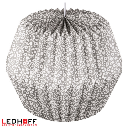 Lampa wisząca kula biała szara papierowa E27 do sypialni pokoju KWIATY