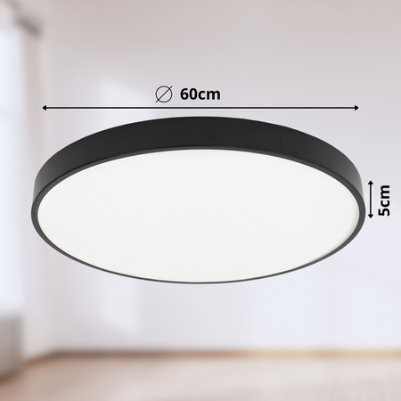 Plafon sufitowy LED czarny 60cm