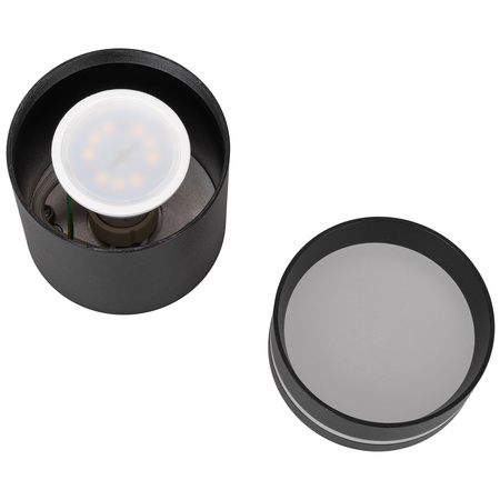 Oprawa sufitowa natynkowa Tuba LED GU10 okrągła czarna