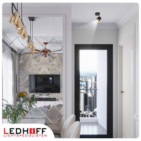 Kinkiet sufitowy pojedynczy SPOT GU10 czarny złoty