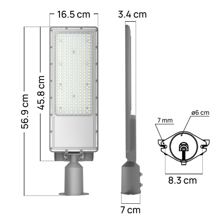 Lampa uliczna LED wodoodporna 150W 16500lm światło neutralne 5000K