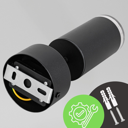 Kinkiet sufitowy pojedynczy SPOT GU10 czarny wodoodporny