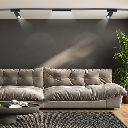 Oprawa magnetyczna reflektor LED lampa na szynoprzewód 9W CZARNA 4000K tuba