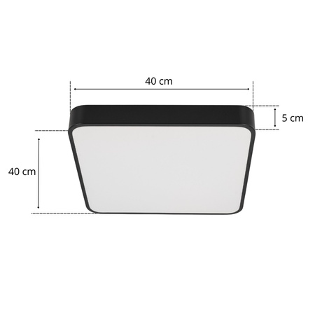 Plafon sufitowy LED czarny 40x40cm