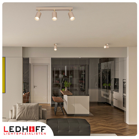 Lampa sufitowa Kinkiet potrójny GU10 beżowy kaszmirowy LUMIO