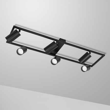 Kinkiet sufitowy Lampa 6x GU10 SPOT czarny duży prostokąt QUADRO