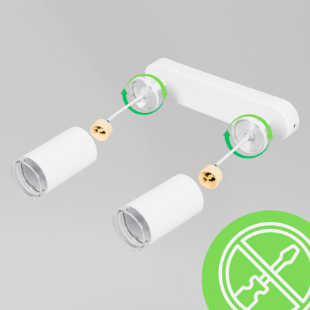 Kinkiet sufitowy podwójny SPOT 2xGU10 biały wodoodporny