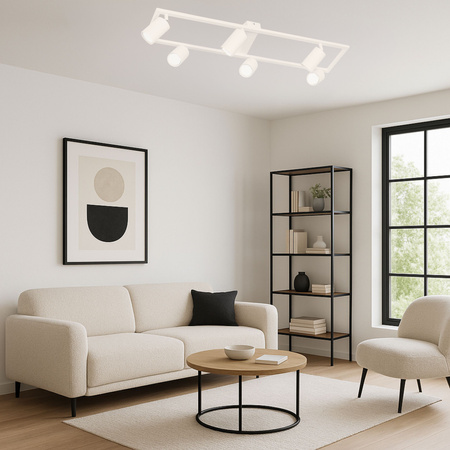 Kinkiet sufitowy Lampa 6x GU10 SPOT biały duży prostokąt QUADRO