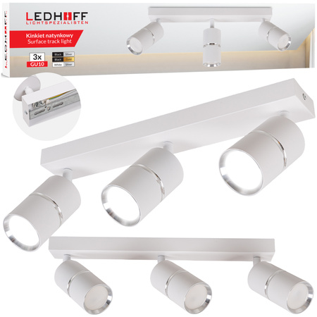 Kinkiet sufitowy Lampa potrójna SPOT GU10 biała srebrna