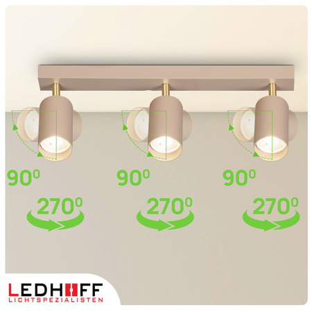 Lampa sufitowa Kinkiet potrójny GU10 beżowy kaszmirowy LUMIO